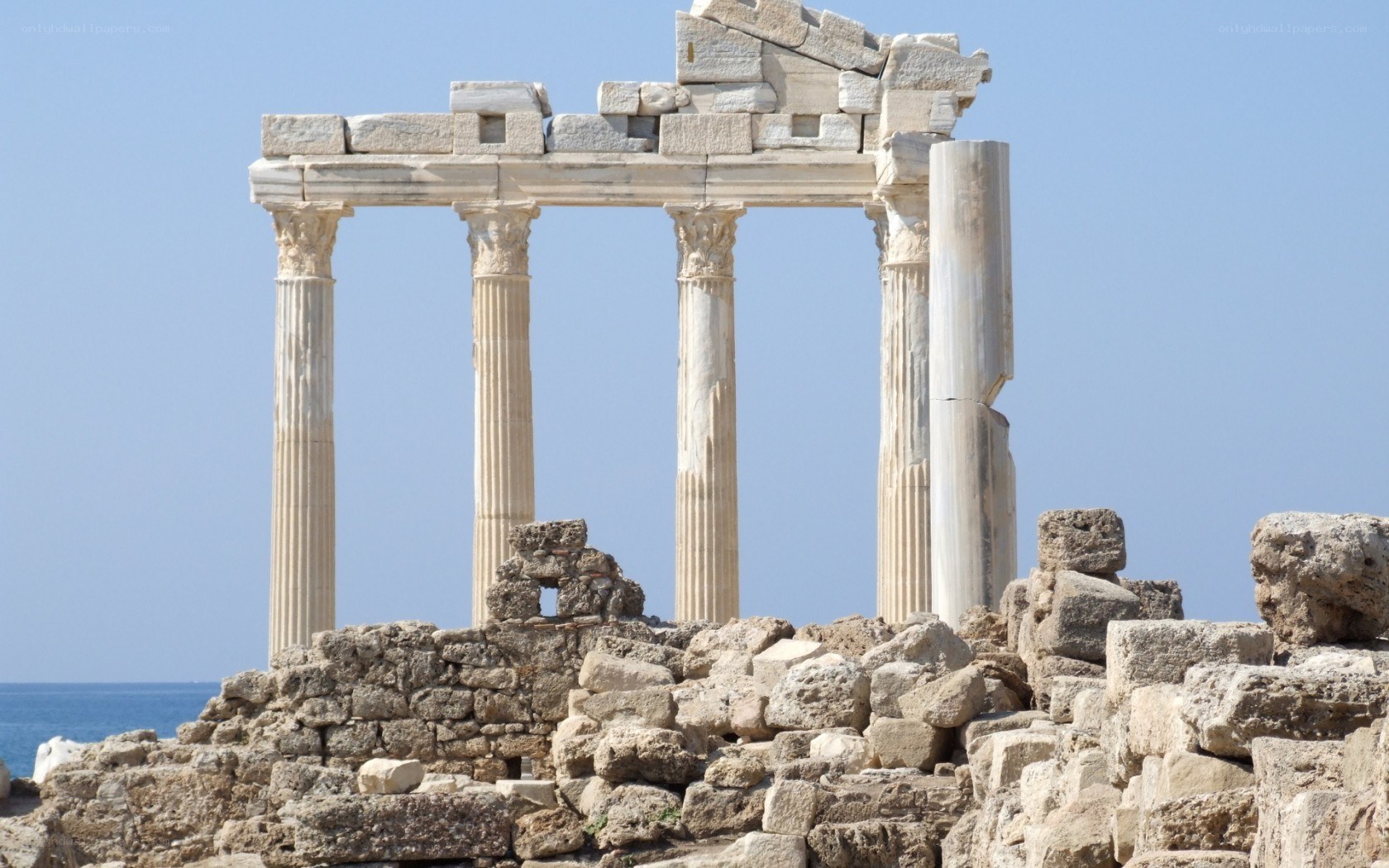 ancient ruins by the sea