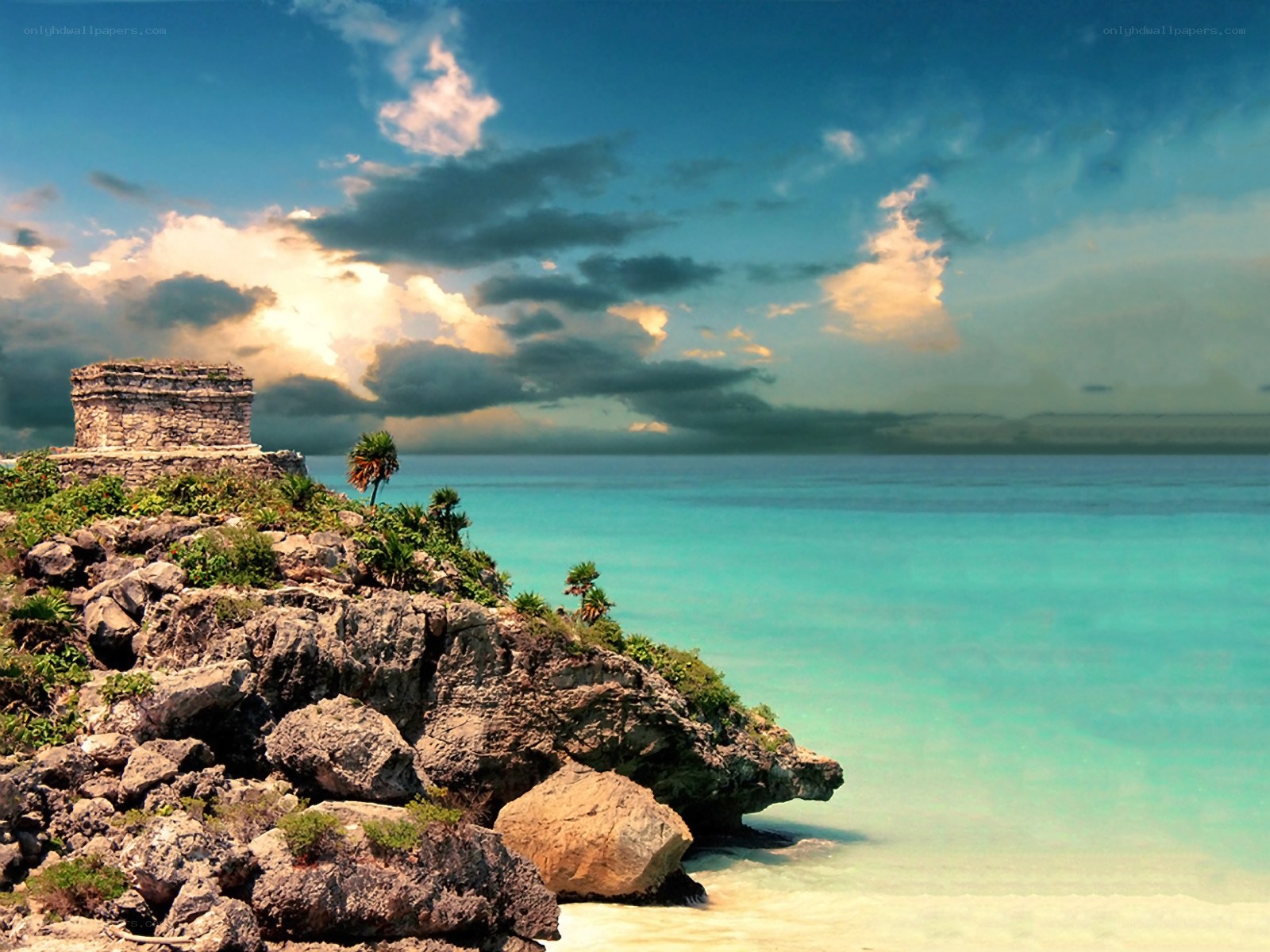 ancient ruins by the sea