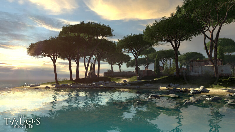 Ancient Ruins by the Sea — Blue, Serene, Sunset, 3d Render