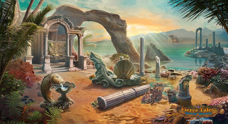 Ancient Ruins by the Sea — Blue, Serene