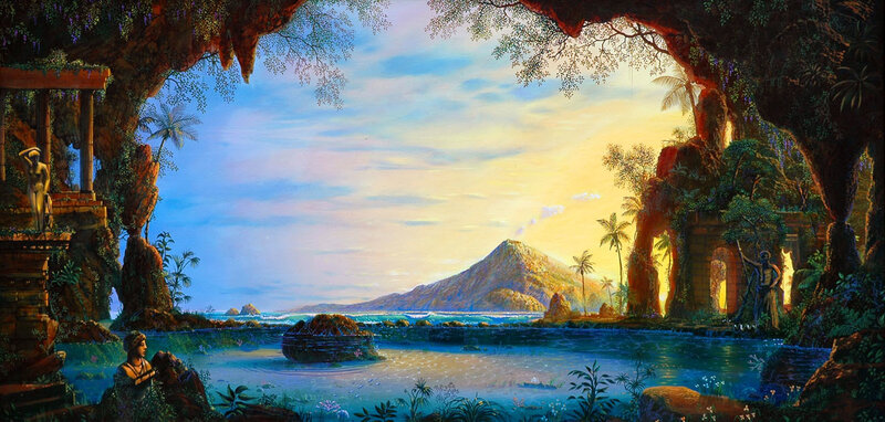 Ancient Ruins by the Sea — Blue