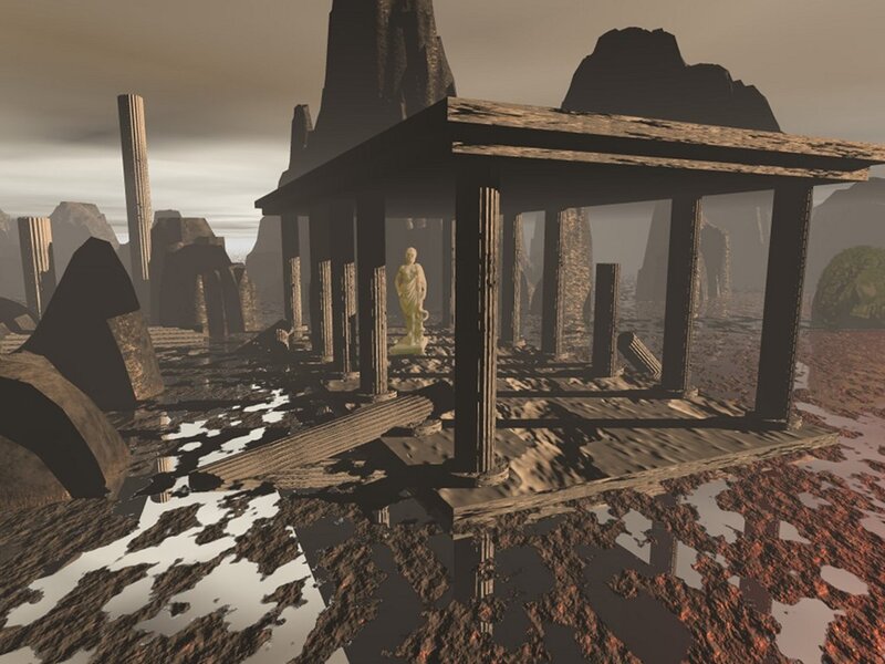 ancient ruins by water