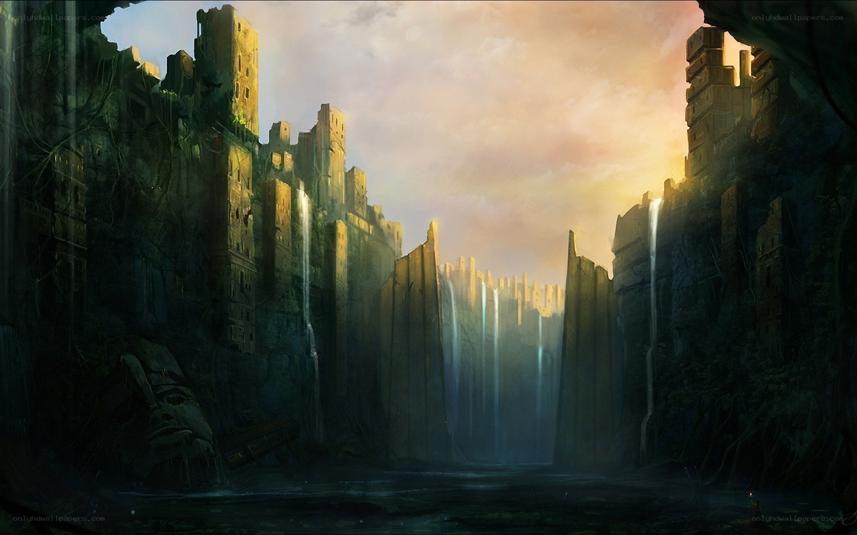 ancient ruins in a canyon