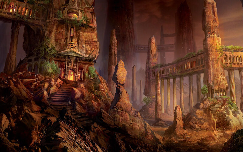 ancient ruins in a canyon