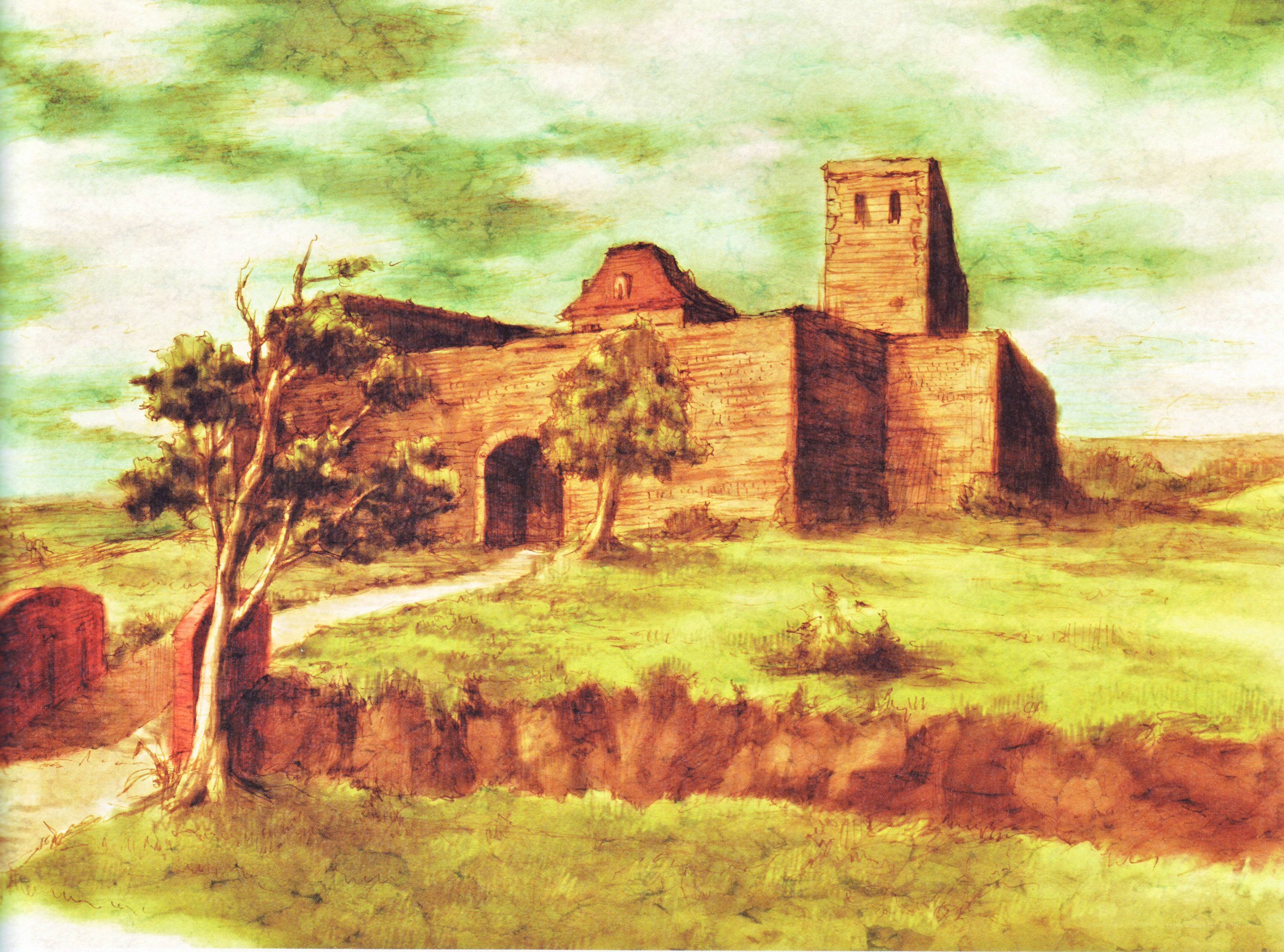 Ancient Ruins in a Green Landscape