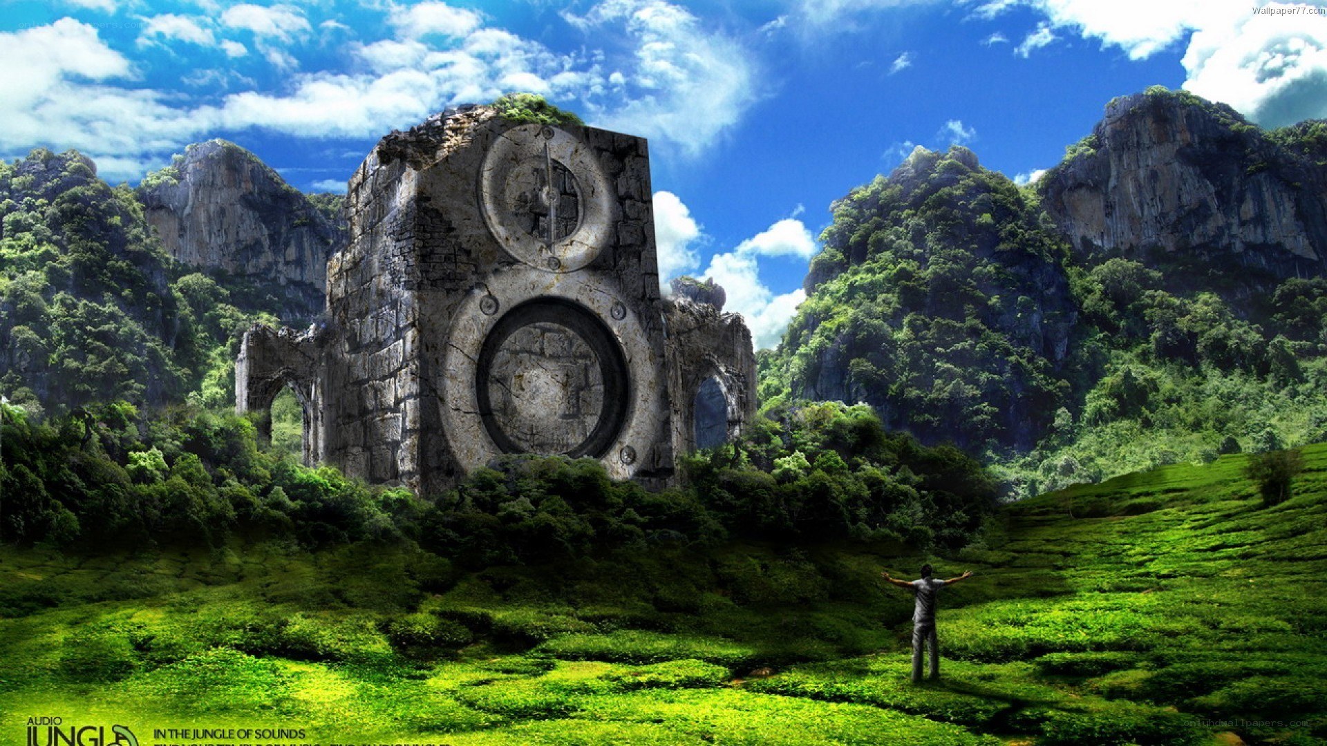 ancient ruins in a jungle