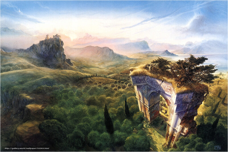 Ancient ruins in a mountain valley