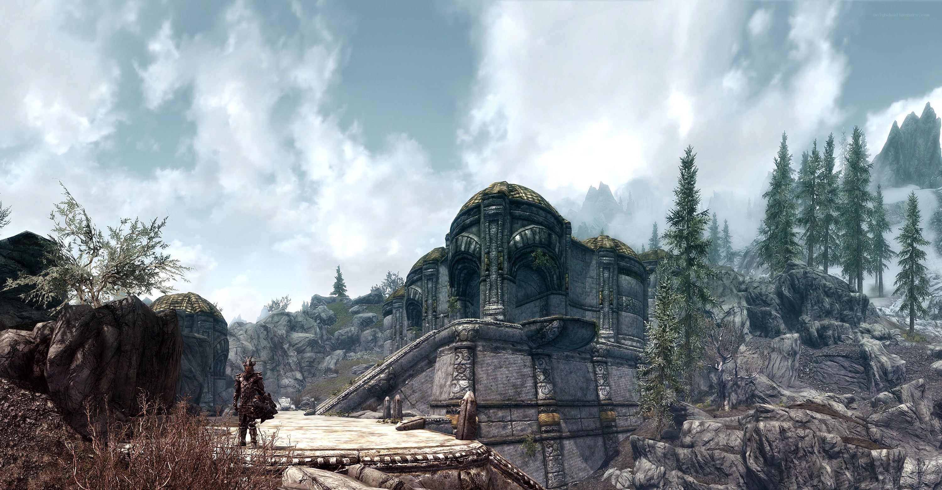 ancient ruins in a mountainous landscape