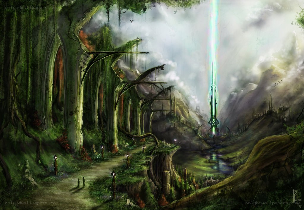 Ancient Ruins in a Verdant Valley