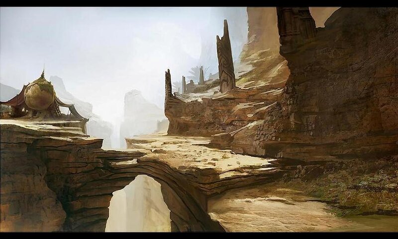 Ancient Ruins in Canyon — Brown