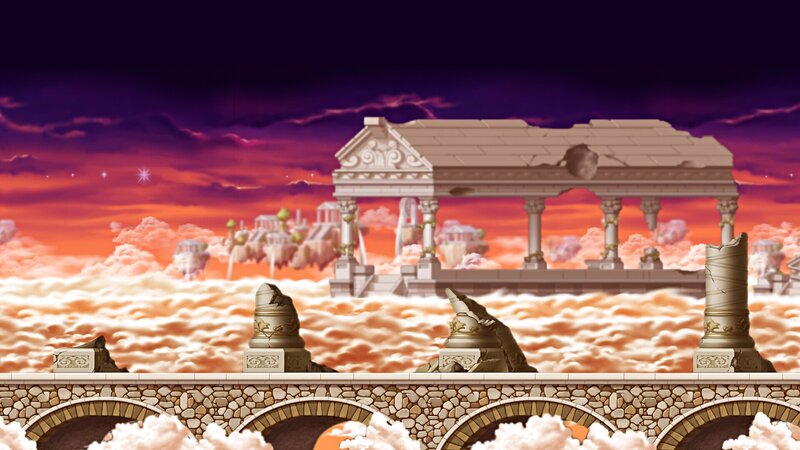 Ancient Ruins in Clouds — Purple