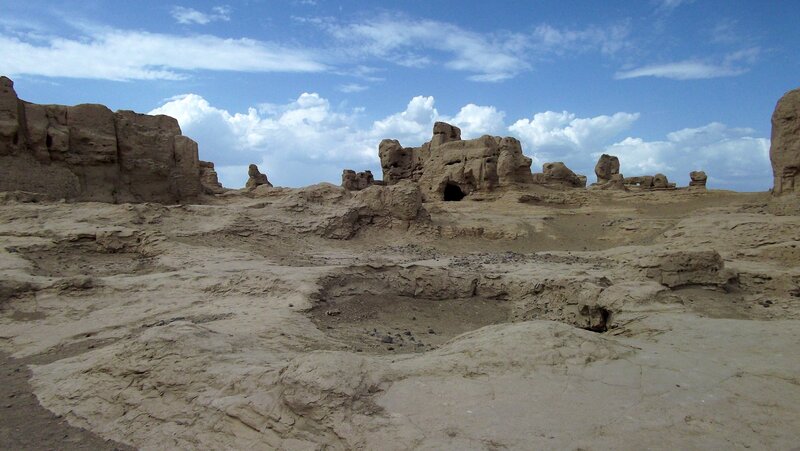 Ancient Ruins in Desert — Blue