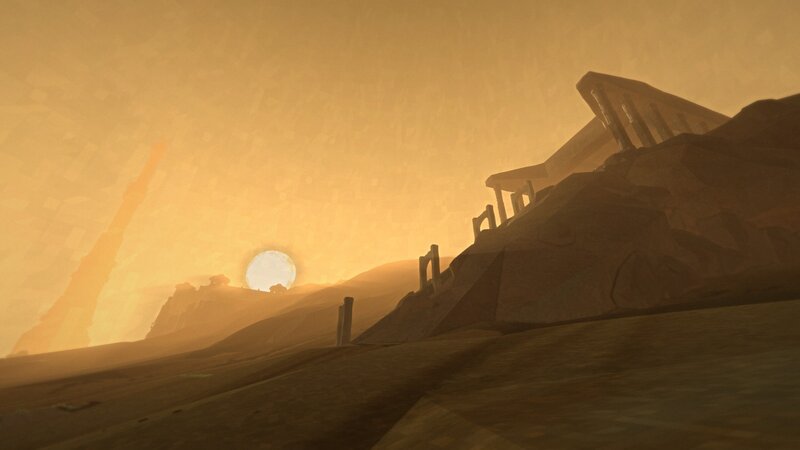 Ancient Ruins in Desert — Orange