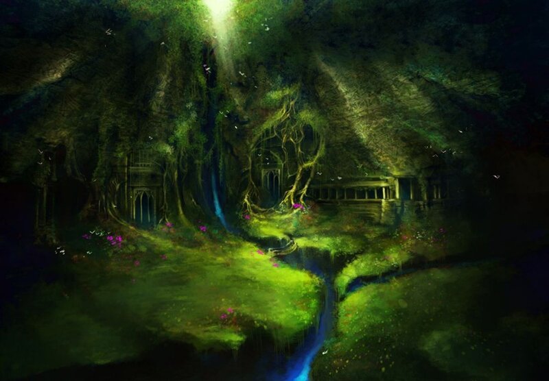 Ancient Ruins in Forest — Green, Mysterious