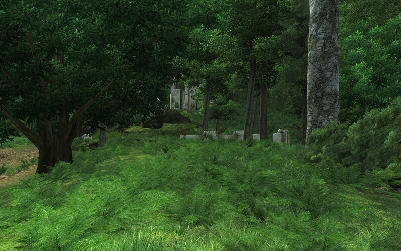 ancient ruins in forest