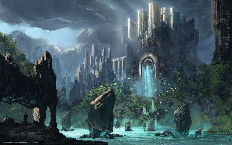Ancient Ruins in Jungle — Blue, Dramatic, Night