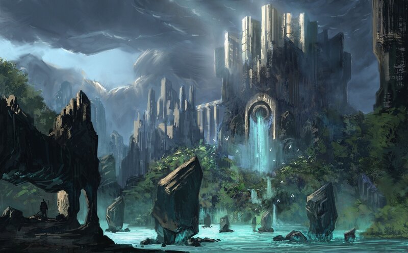 Ancient Ruins in Jungle — Blue