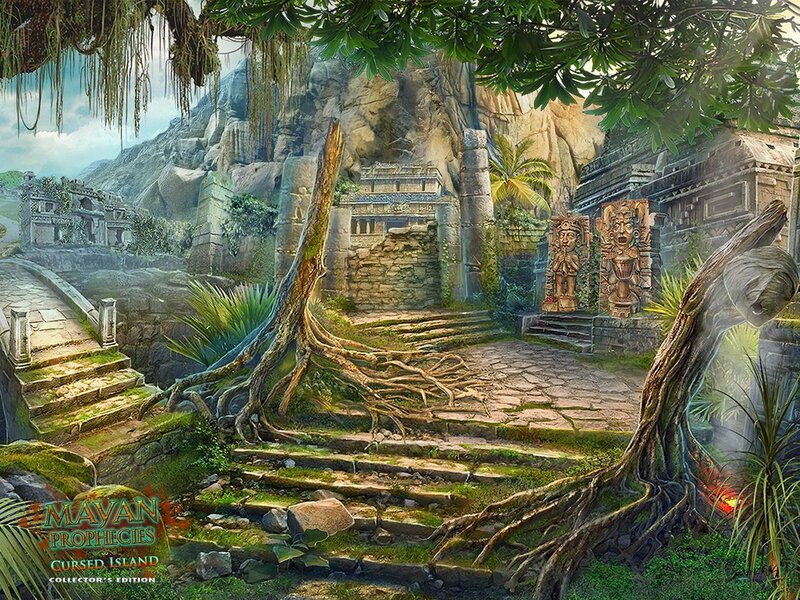 Ancient Ruins in Jungle — Green, Mysterious, Afternoon, Digital Art, Stone Temple