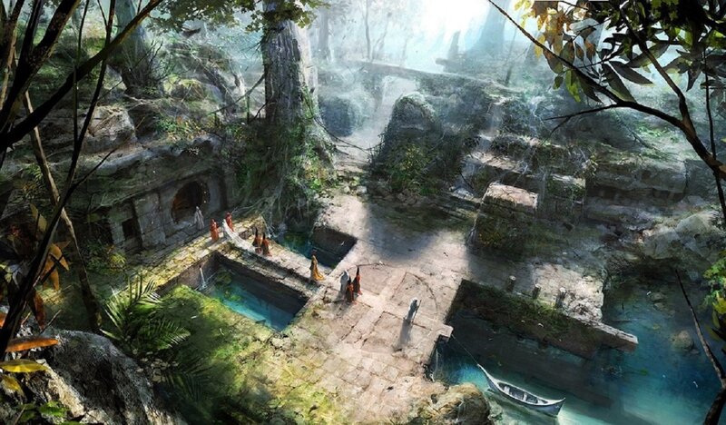 Ancient Ruins in Jungle — Green, Serene