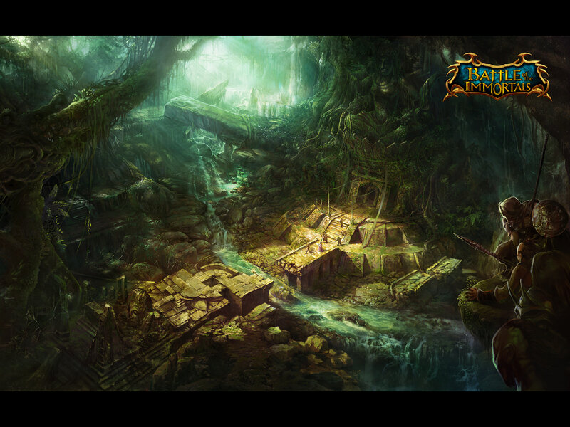 Ancient Ruins in Jungle — Green