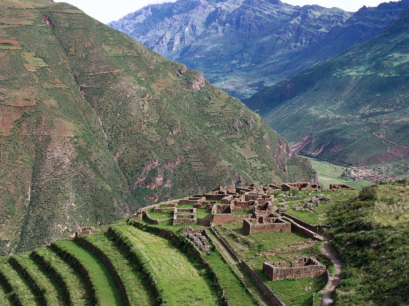 Ancient ruins in mountain valley