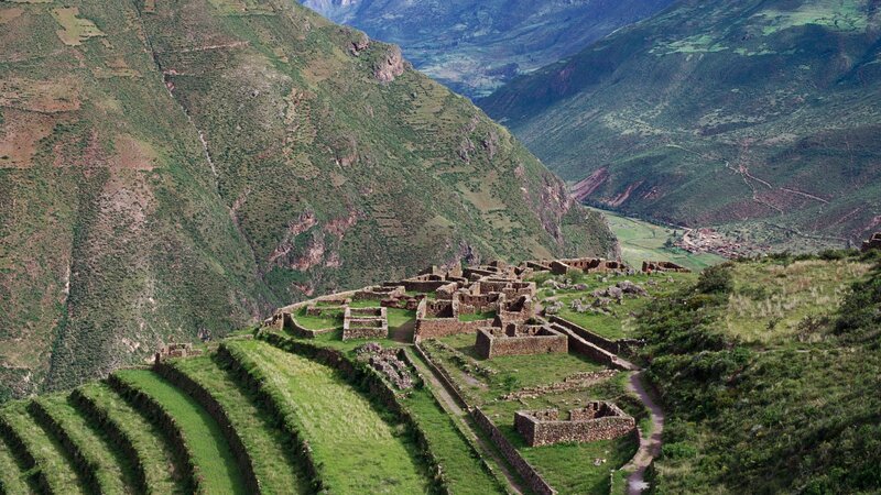 Ancient ruins in mountain valley