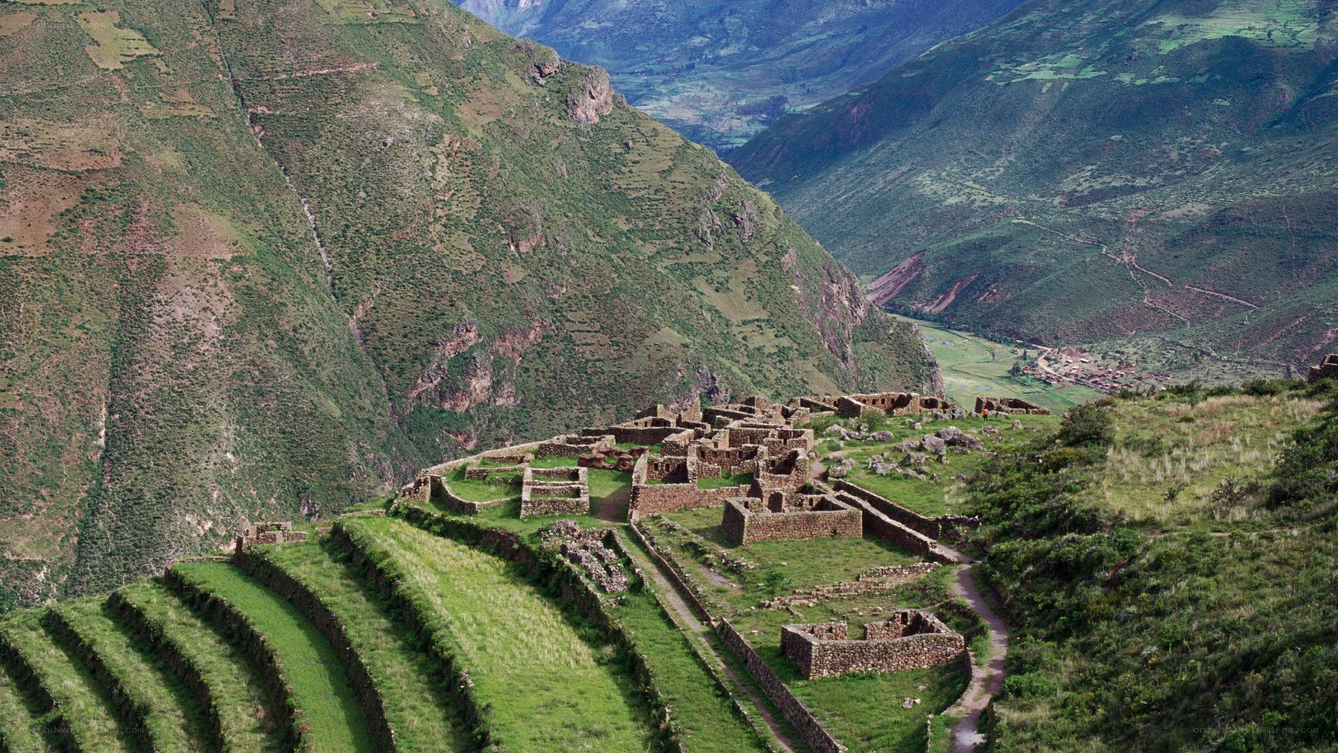 Ancient ruins in mountain valley