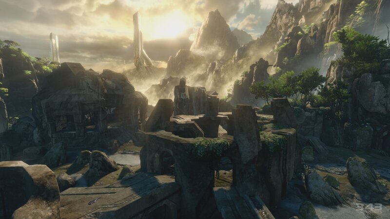 Ancient Ruins in Mountains — Gray, Dramatic