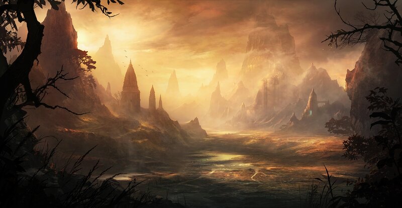 Ancient Ruins in Mountains — Orange