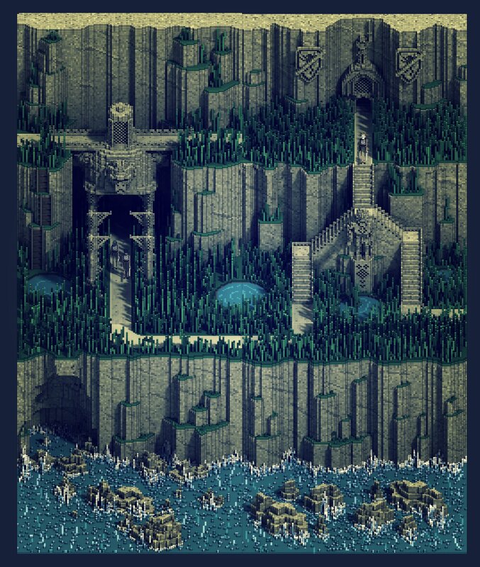 Ancient Ruins in Pixel Art