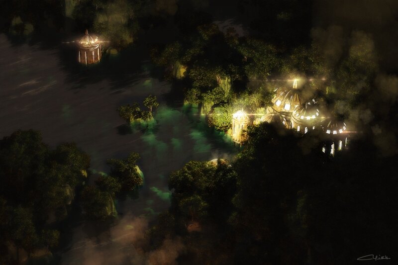 Ancient Ruins in Swamp