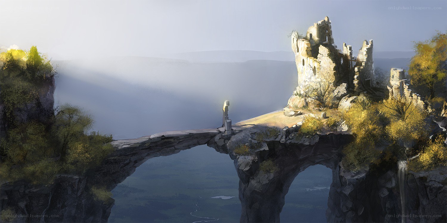 Ancient ruins on a cliff