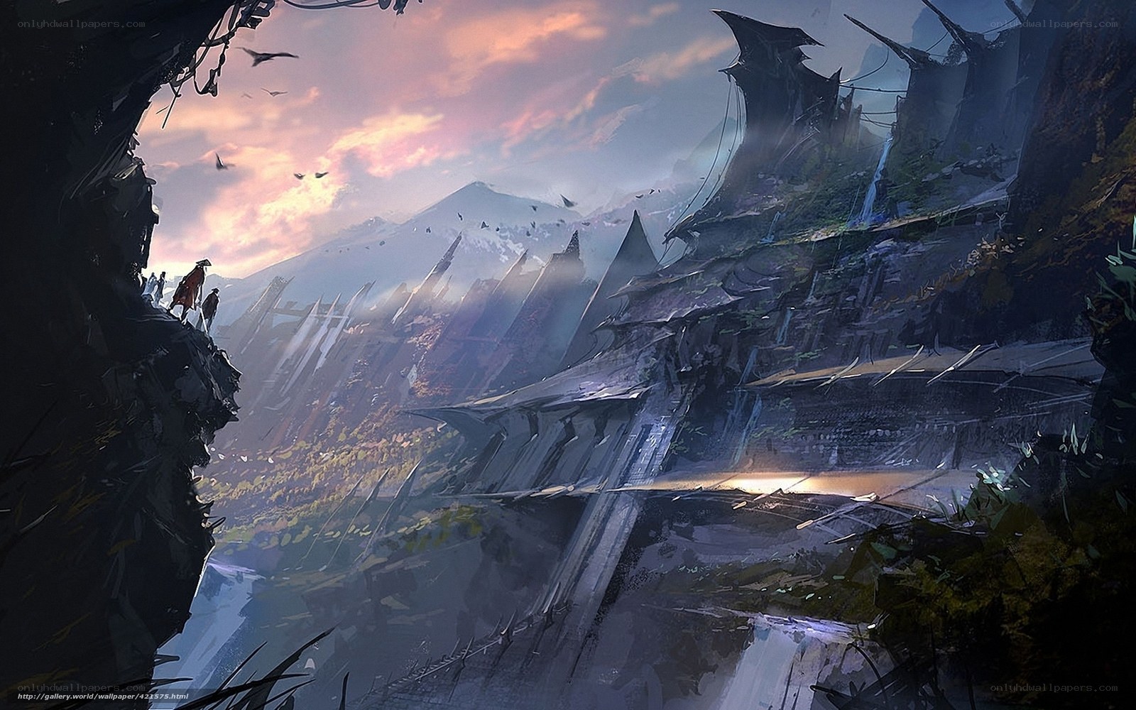 ancient ruins on a cliff