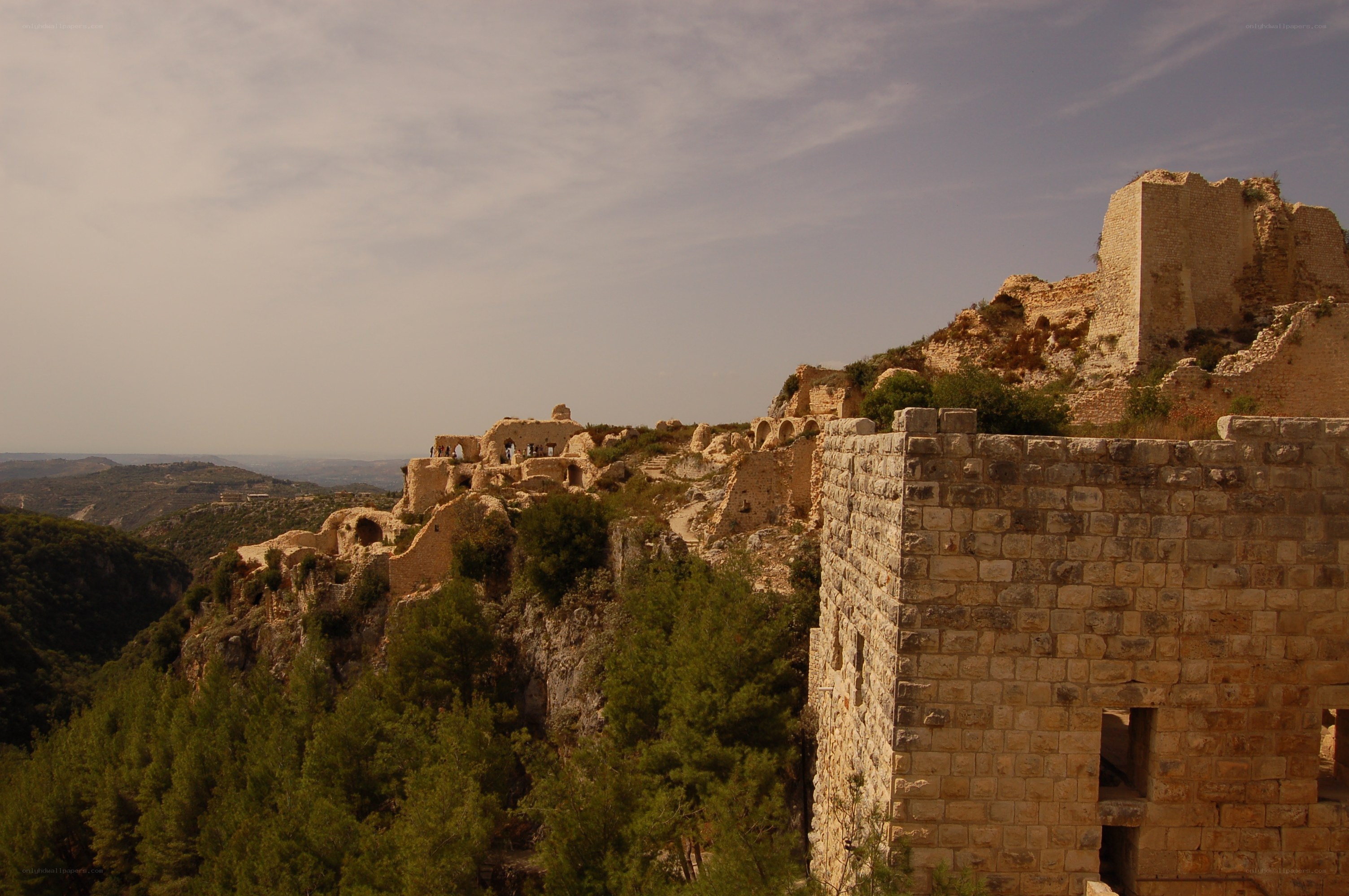 ancient ruins on a hillside