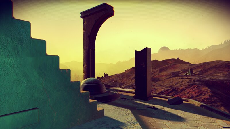 Ancient Ruins on Alien Planet — Yellow