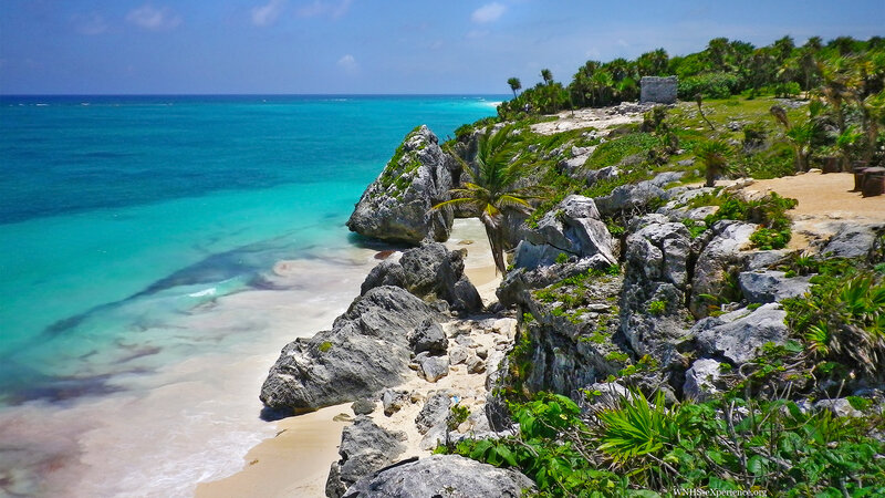 Ancient Ruins on Coast — Blue