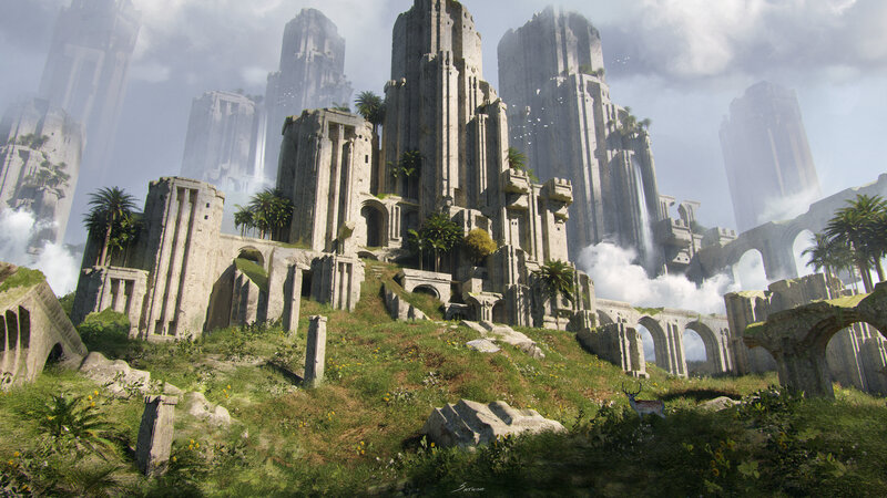 Ancient Ruins on Hill