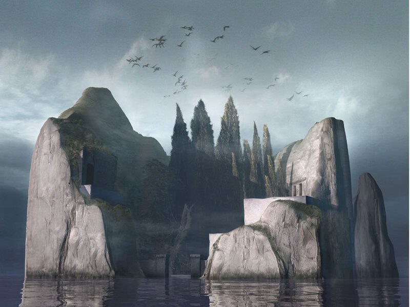 Ancient Ruins on Island