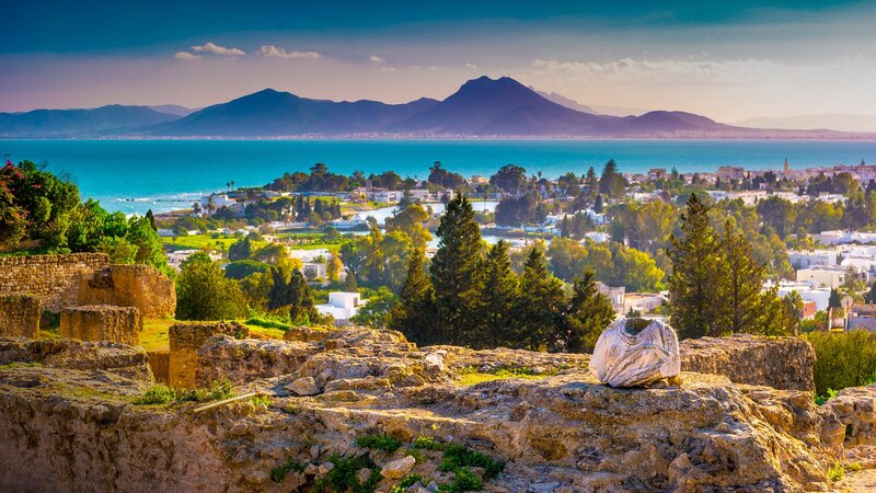 Ancient Ruins Overlooking City