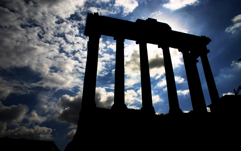 ancient ruins silhouette