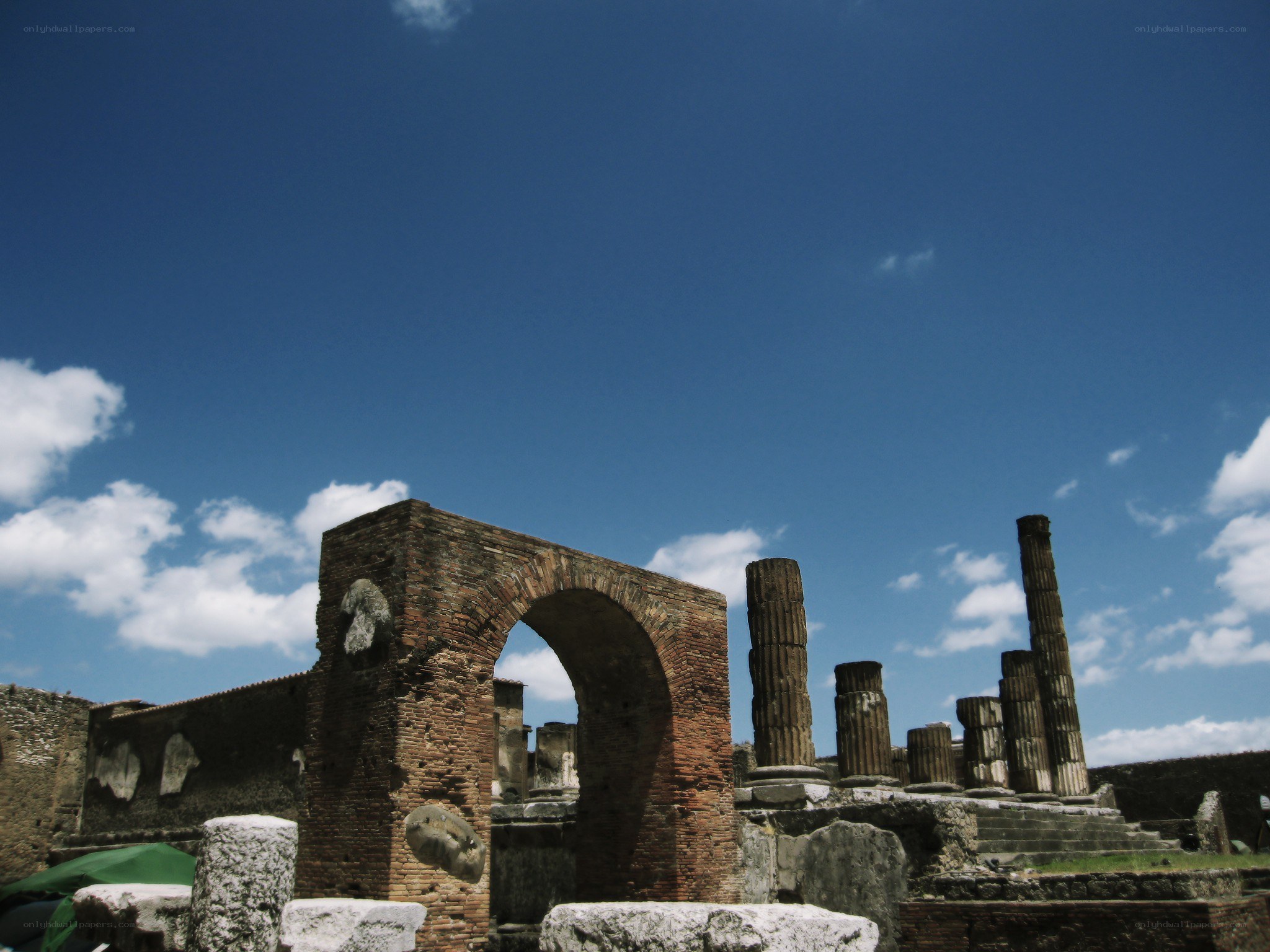 ancient ruins under blue sky