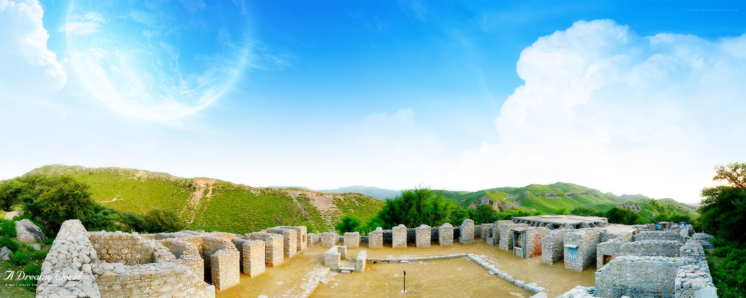 ancient ruins under blue sky