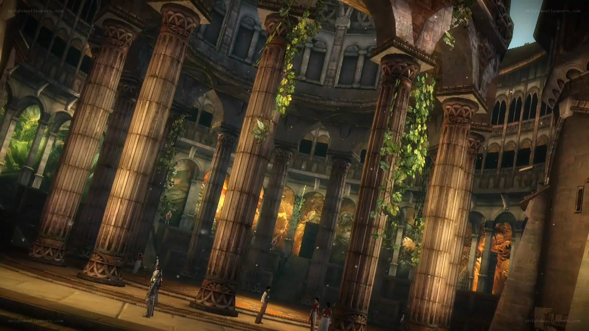 ancient ruins with columns