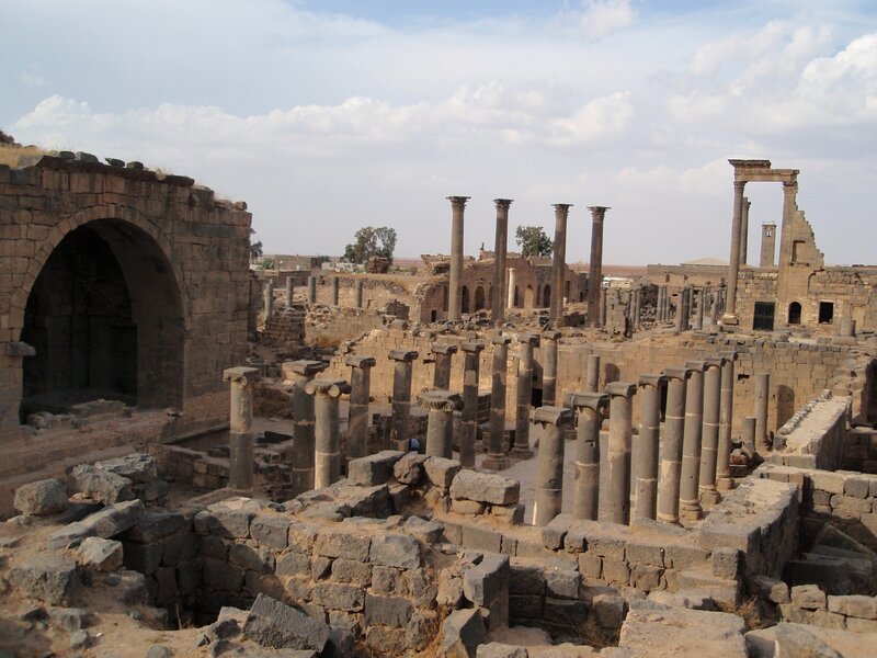 ancient ruins with columns