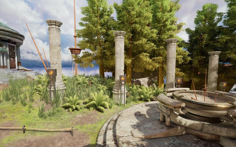 Ancient Ruins with Columns — Green