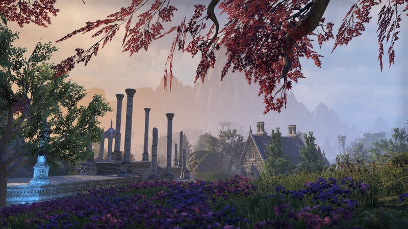 Ancient Ruins with Flowers