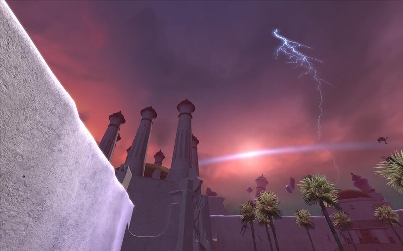 Ancient Ruins with Lightning