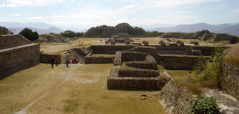ancient ruins with mountains