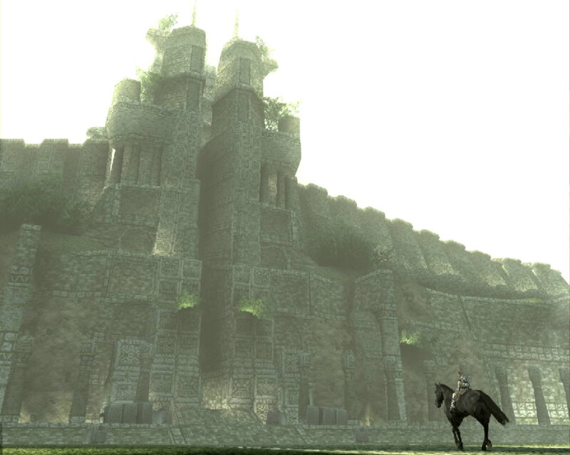 ancient ruins with rider