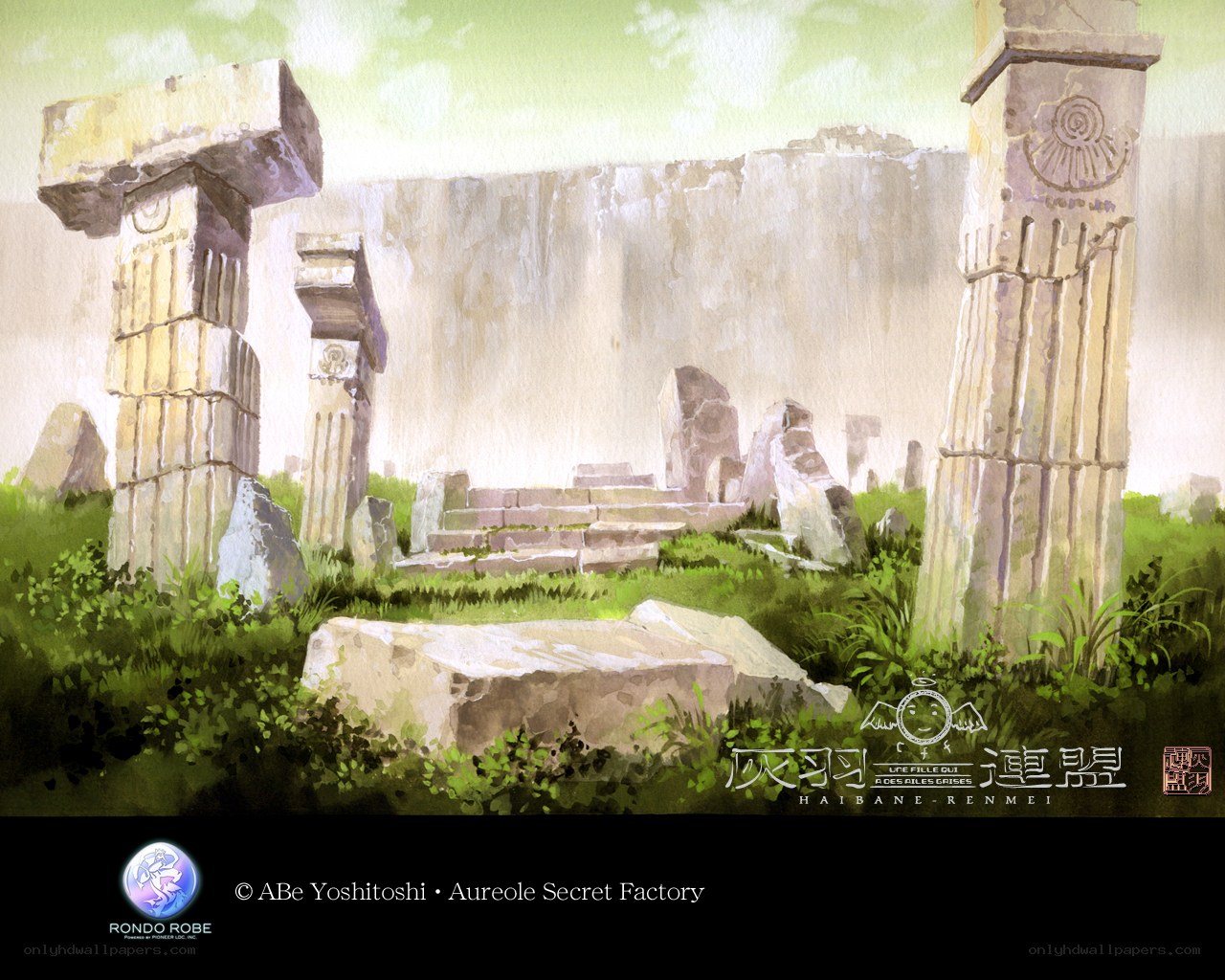 ancient ruins with stone pillars